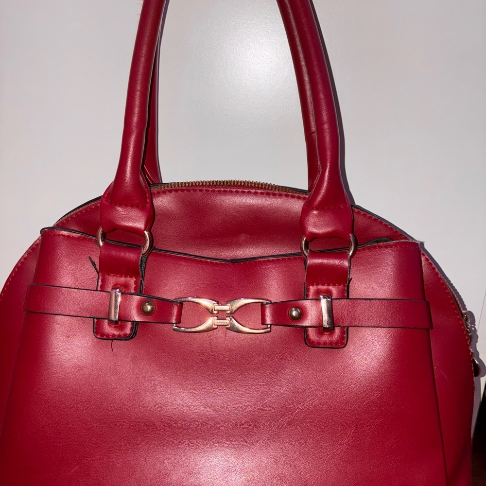 Elegant Red Leather Handbag